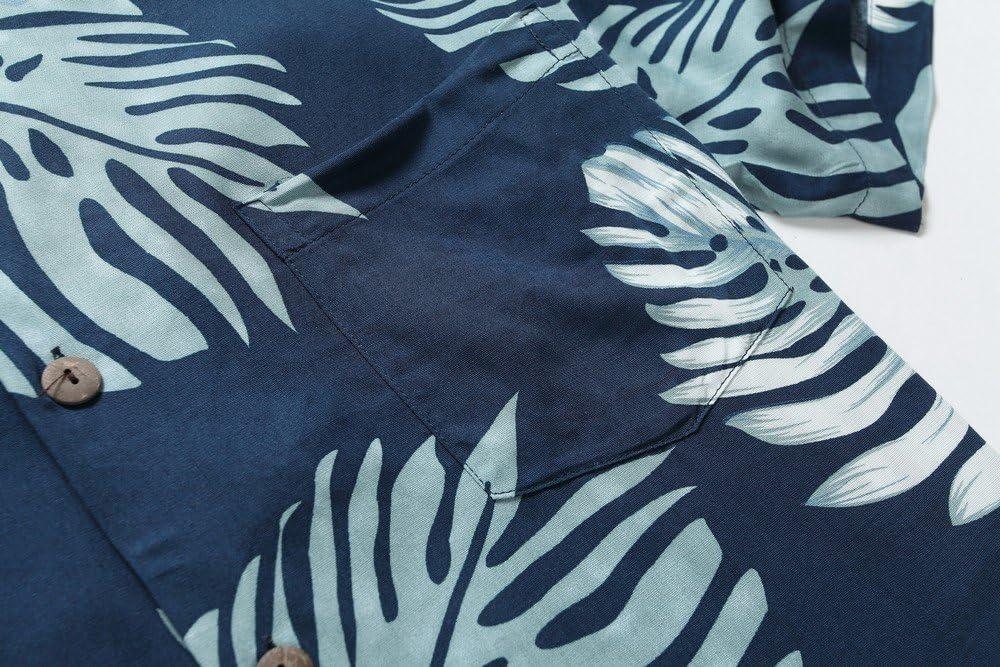 imageHawaii Hangover Mens Hawaiian Shirt Aloha Shirt Floral Edge in Assorted ColorsPalm Leaves in Blue