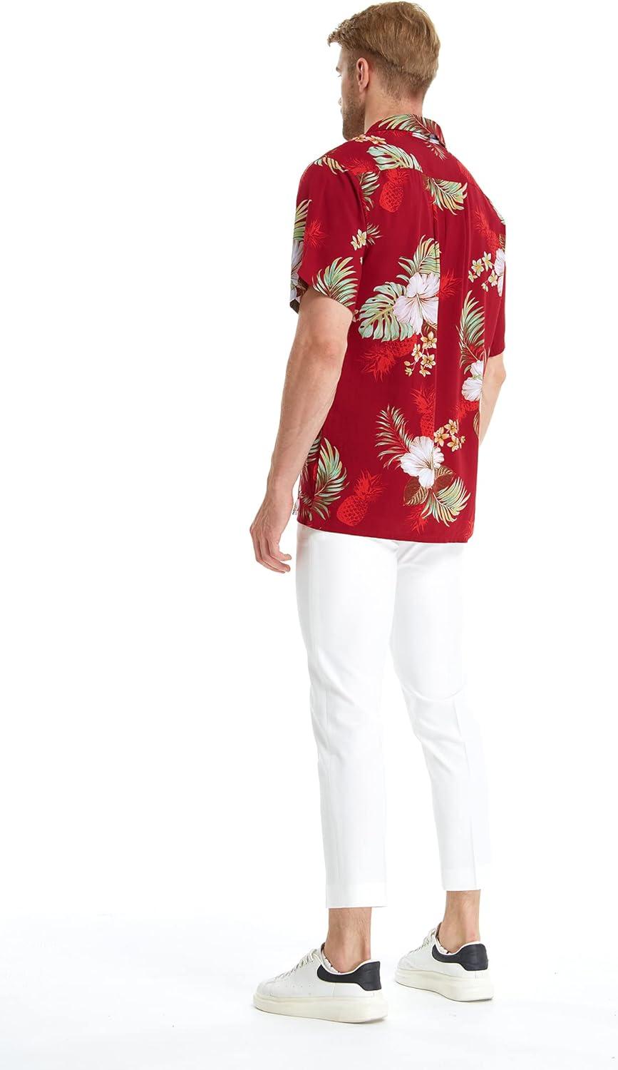 imageHawaii Hangover Mens Hawaiian Shirt Aloha Shirt Floral Edge in Assorted ColorsPineapple Garden Burgundy
