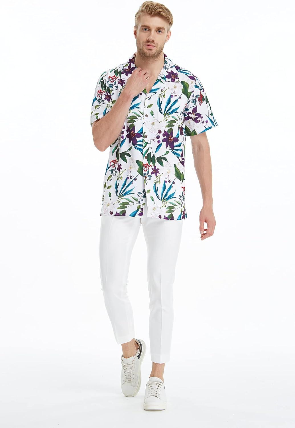 imageHawaii Hangover Mens Hawaiian Shirt Aloha Shirt Floral Edge in Assorted ColorsPurple Orchid