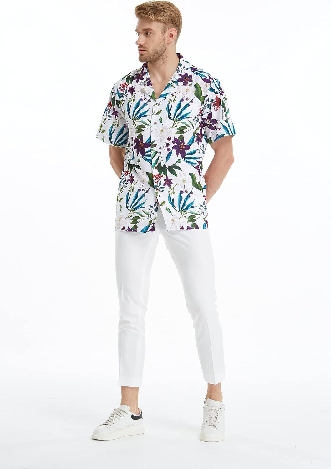 imageHawaii Hangover Mens Hawaiian Shirt Aloha Shirt Floral Edge in Assorted ColorsPurple Orchid