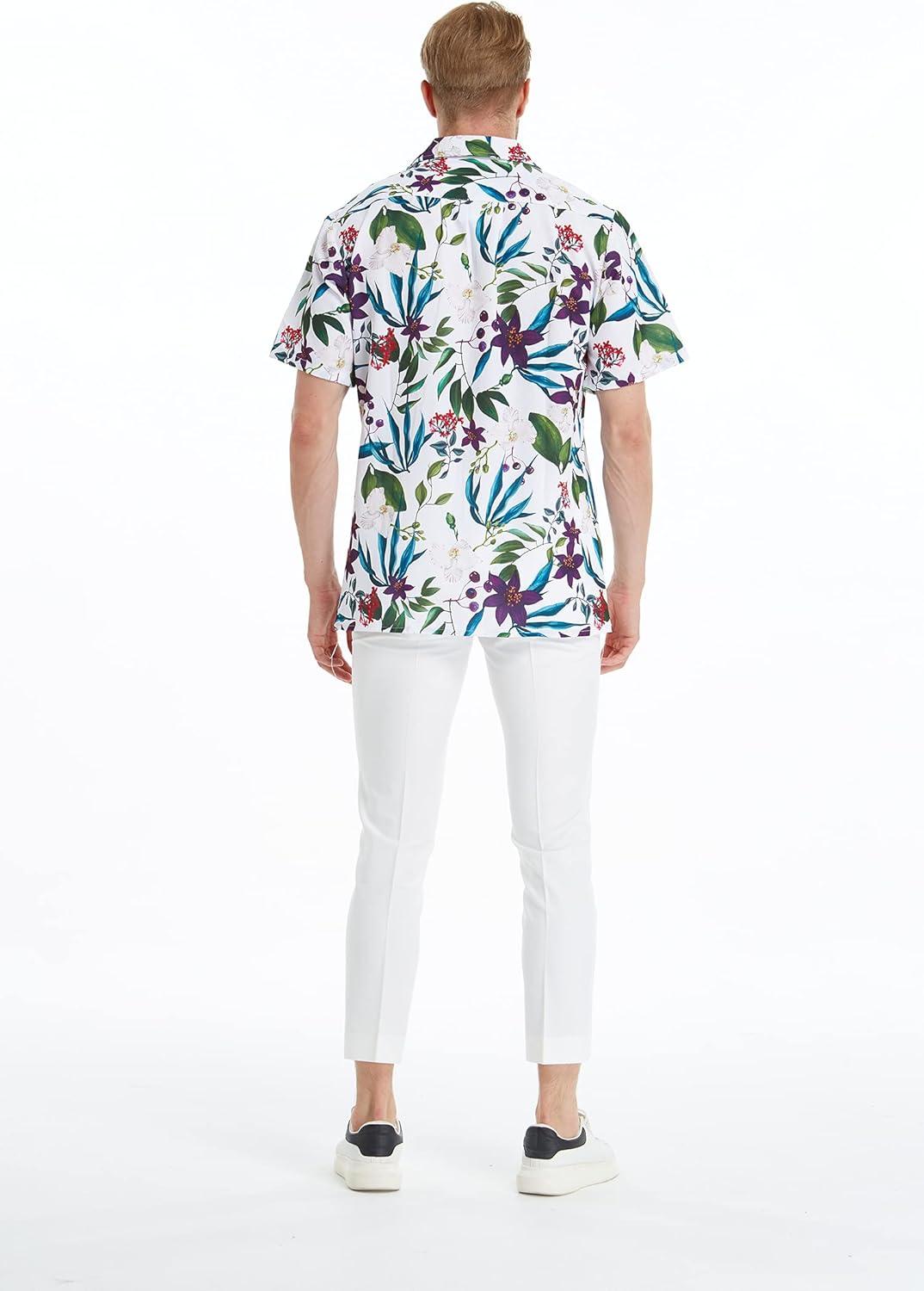imageHawaii Hangover Mens Hawaiian Shirt Aloha Shirt Floral Edge in Assorted ColorsPurple Orchid