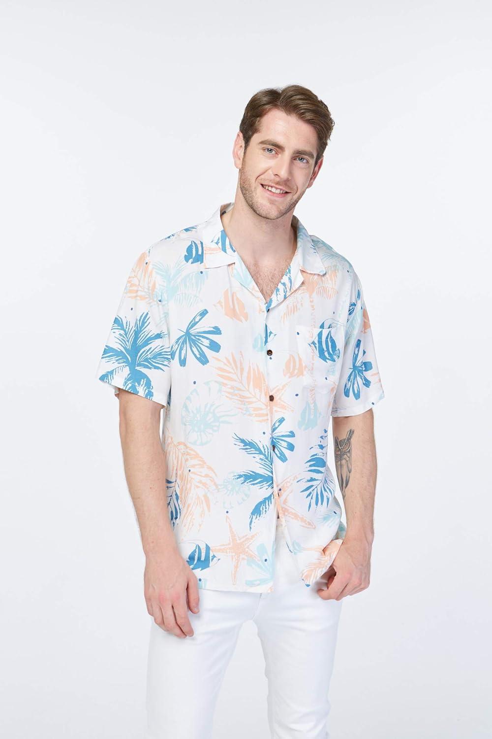 imageHawaii Hangover Mens Hawaiian Shirt Aloha Shirt Floral Edge in Assorted ColorsSandy Beach Cream