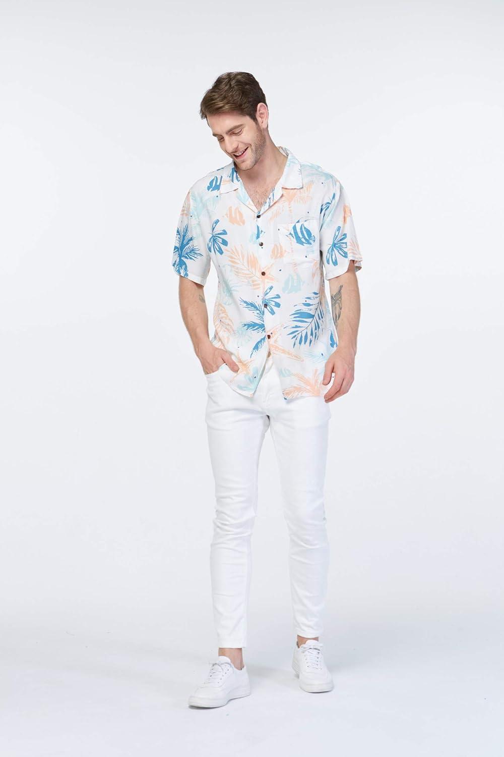 imageHawaii Hangover Mens Hawaiian Shirt Aloha Shirt Floral Edge in Assorted ColorsSandy Beach Cream