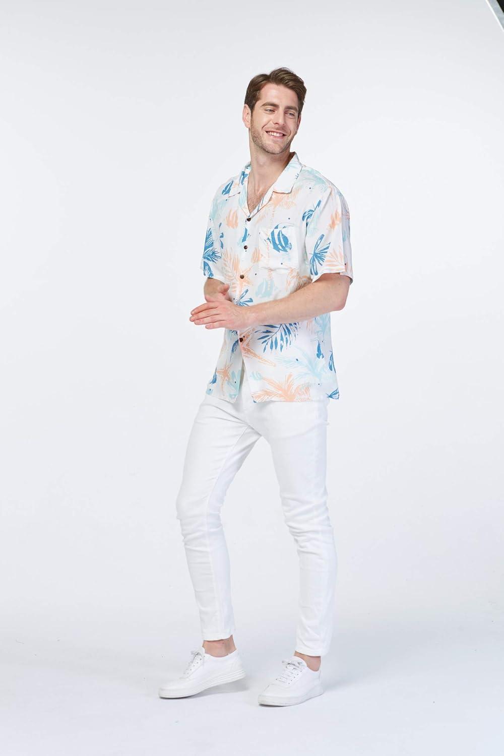 imageHawaii Hangover Mens Hawaiian Shirt Aloha Shirt Floral Edge in Assorted ColorsSandy Beach Cream