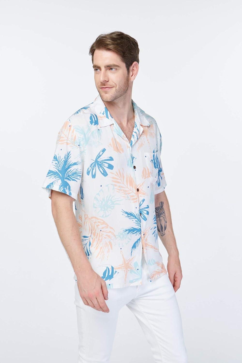 imageHawaii Hangover Mens Hawaiian Shirt Aloha Shirt Floral Edge in Assorted ColorsSandy Beach Cream