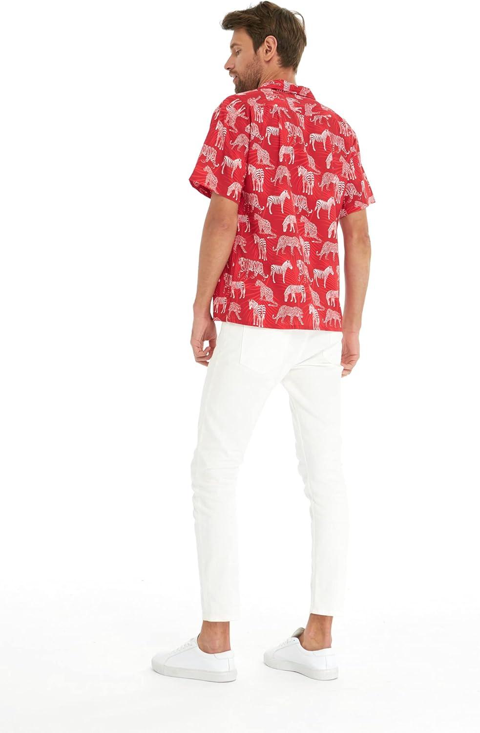 imageHawaii Hangover Mens Hawaiian Shirt Aloha Shirt Floral Edge in Assorted ColorsTropical Jungle Red