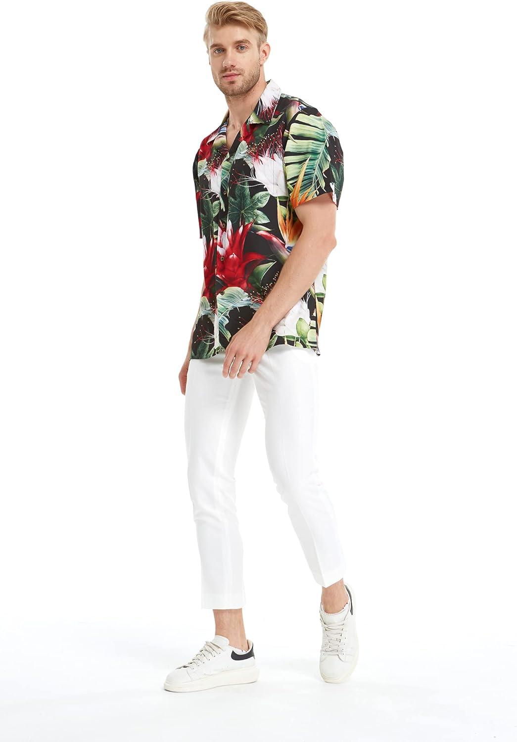 imageHawaii Hangover Mens Hawaiian Shirt Aloha Shirt Floral Edge in Assorted ColorsTropical Twilight