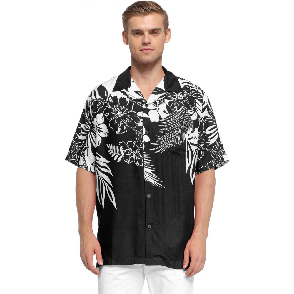 imageHawaii Hangover Mens Hawaiian Shirt Aloha Shirt Floral Edge in Assorted ColorsBlack
