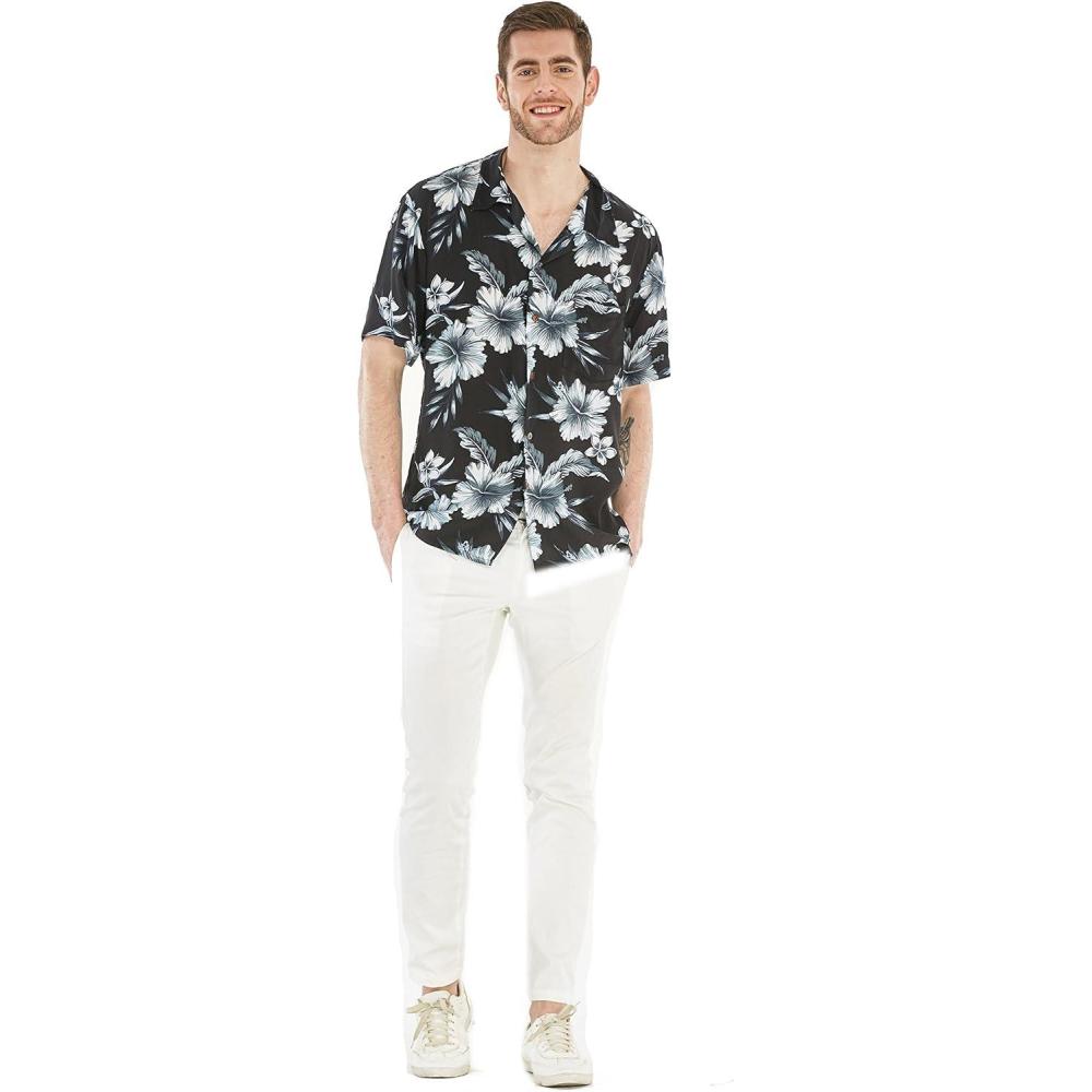 imageHawaii Hangover Mens Hawaiian Shirt Aloha Shirt Floral Edge in Assorted ColorsMidnight Bloom