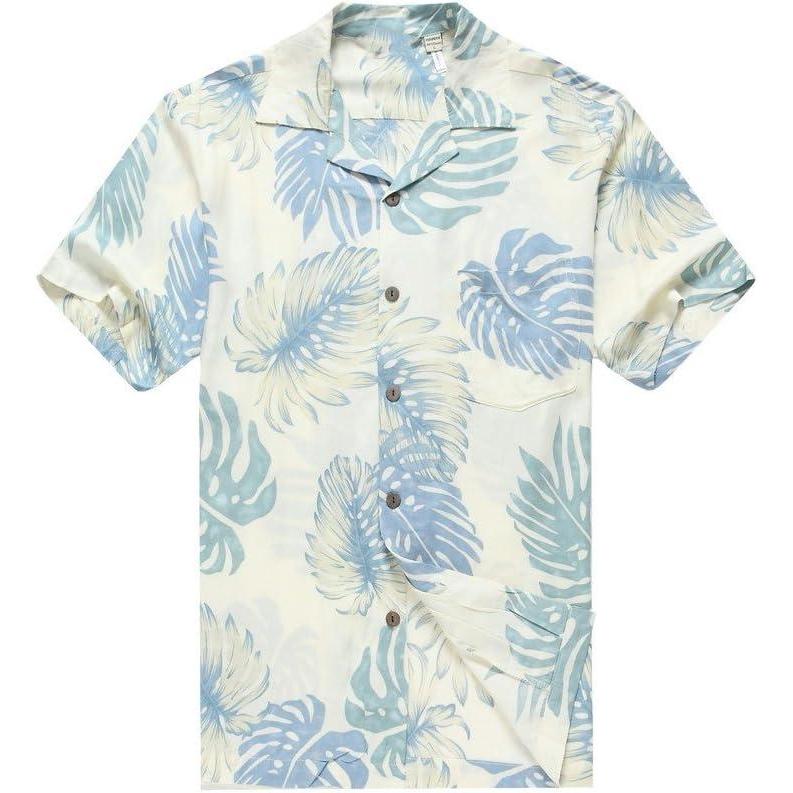 imageHawaii Hangover Mens Hawaiian Shirt Aloha Shirt Floral Edge in Assorted ColorsPalm Leaves in White