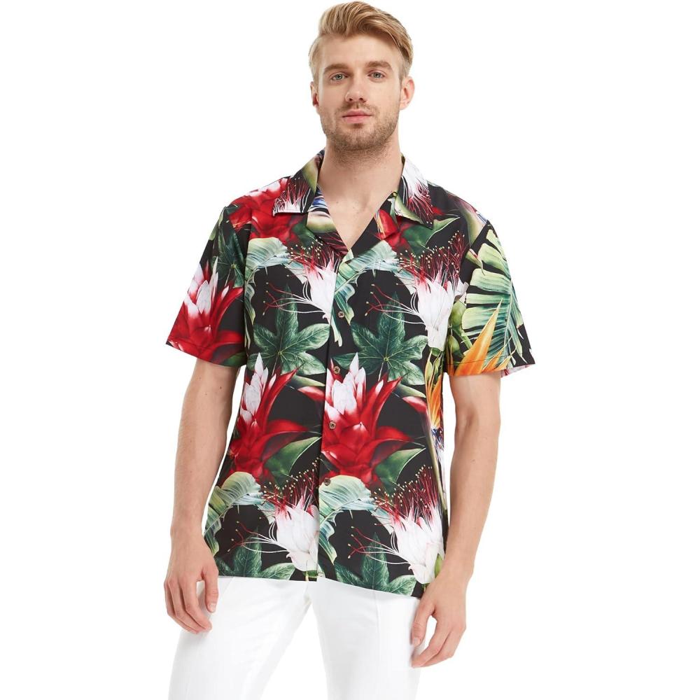 imageHawaii Hangover Mens Hawaiian Shirt Aloha Shirt Floral Edge in Assorted ColorsTropical Twilight