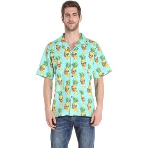 imageHawaii Hangover Mens Hawaiian Shirt Aloha Shirt Floral Edge in Assorted ColorsHalloween Pineapple Skull With Sunglasses