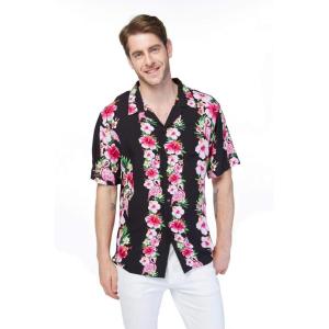 imageHawaii Hangover Mens Hawaiian Shirt Aloha Shirt Floral Edge in Assorted ColorsPink Black Hibiscus Vine