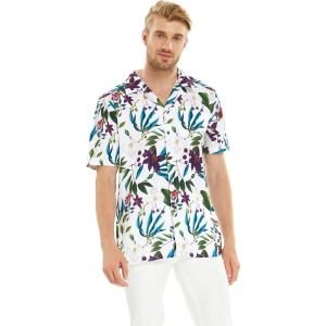imageHawaii Hangover Mens Hawaiian Shirt Aloha Shirt Floral Edge in Assorted ColorsPurple Orchid