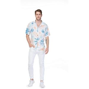 imageHawaii Hangover Mens Hawaiian Shirt Aloha Shirt Floral Edge in Assorted ColorsSandy Beach Cream
