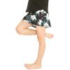 imageGirls Hawaiian Athletic Sportswear Skorts with Builtin Tights in Floral PatternsWispy Cereus Black