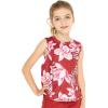 imageGirls Hawaiian Athletic Sportswear Tank Top in Floral PatternsLotus and Orchid Red