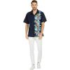 imageHawaii Hangover Mens Hawaiian Aloha Premium Cotton Shirt Orchid Paradise in NavyOrchid Paradise in Navy