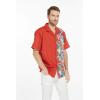 imageHawaii Hangover Mens Hawaiian Aloha Premium Cotton Shirt Orchid Paradise in NavyOrchid Paradise in Red