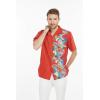 imageHawaii Hangover Mens Hawaiian Aloha Premium Cotton Shirt Orchid Paradise in NavyOrchid Paradise in Red