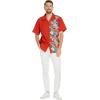 imageHawaii Hangover Mens Hawaiian Aloha Premium Cotton Shirt Orchid Paradise in NavyOrchid Paradise in Red