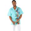 imageHawaii Hangover Mens Hawaiian Aloha Premium Cotton Shirt Orchid Paradise in NavyOrchid Paradise in Turquoise