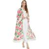 imageMatchable Family Hawaiian Luau Men Women Girl Boy Clothes in Lotus and OrchidWomen Maxi Kimono Cardigan