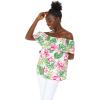 imageMatchable Family Hawaiian Luau Men Women Girl Boy Clothes in Lotus and OrchidWomen Offshoulder Ruffle Top