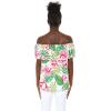 imageMatchable Family Hawaiian Luau Men Women Girl Boy Clothes in Lotus and OrchidWomen Offshoulder Ruffle Top