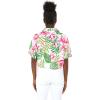 imageMatchable Family Hawaiian Luau Men Women Girl Boy Clothes in Lotus and OrchidWomen Tie Front Shirt