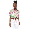 imageMatchable Family Hawaiian Luau Men Women Girl Boy Clothes in Lotus and OrchidWomen Tie Front Shirt
