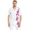 imageHawaii Hangover Mens Hawaiian Aloha Premium Cotton Shirt Orchid Paradise in NavyWatercolor Orchid