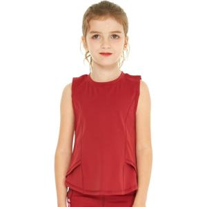 imageGirls Hawaiian Athletic Sportswear Leggings with Pockets in Solid ColorsRed