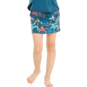 imageGirls Hawaiian Athletic Sportswear Skorts with Builtin Tights in Floral PatternsCrayon Palms Green