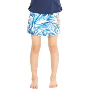 imageGirls Hawaiian Athletic Sportswear Skorts with Builtin Tights in Floral PatternsFirebird Blue White