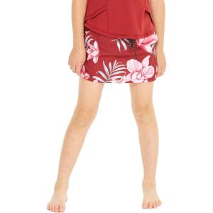 imageGirls Hawaiian Athletic Sportswear Skorts with Builtin Tights in Floral PatternsLotus and Orchid Red