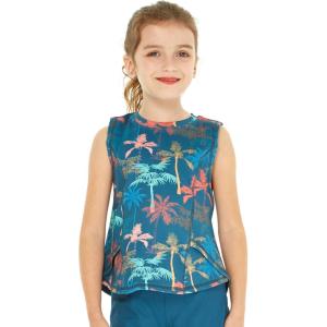 imageGirls Hawaiian Athletic Sportswear Tank Top in Floral PatternsCrayon Palms Green