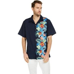 imageHawaii Hangover Mens Hawaiian Aloha Premium Cotton Shirt Orchid Paradise in NavyOrchid Paradise in Navy