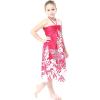 imageGirl Hawaiian Halter Dress in Red SunsetPink Indri