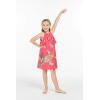 imageGirl Hawaiian Round Neck with Ruffle Dress in Day Dream BloomPretty Tropical Hot Pink