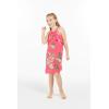 imageGirl Hawaiian Round Neck with Ruffle Dress in Day Dream BloomPretty Tropical Hot Pink