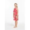 imageGirl Hawaiian Round Neck with Ruffle Dress in Day Dream BloomPretty Tropical Hot Pink