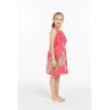 imageGirl Hawaiian Round Neck with Ruffle Dress in Day Dream BloomPretty Tropical Hot Pink