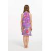 imageGirl Hawaiian Round Neck with Ruffle Dress in Day Dream BloomPretty Tropical Purple