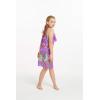 imageGirl Hawaiian Round Neck with Ruffle Dress in Day Dream BloomPretty Tropical Purple