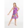 imageGirl Hawaiian Round Neck with Ruffle Dress in Day Dream BloomPretty Tropical Purple