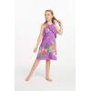 imageGirl Hawaiian Round Neck with Ruffle Dress in Day Dream BloomPretty Tropical Purple