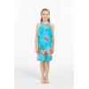 imageGirl Hawaiian Round Neck with Ruffle Dress in Day Dream BloomPretty Tropical Turquoise