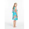 imageGirl Hawaiian Round Neck with Ruffle Dress in Day Dream BloomPretty Tropical Turquoise