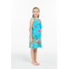 imageGirl Hawaiian Round Neck with Ruffle Dress in Day Dream BloomPretty Tropical Turquoise